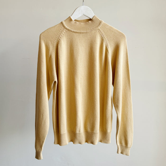 Pale Yellow Cotton Knit Pullover