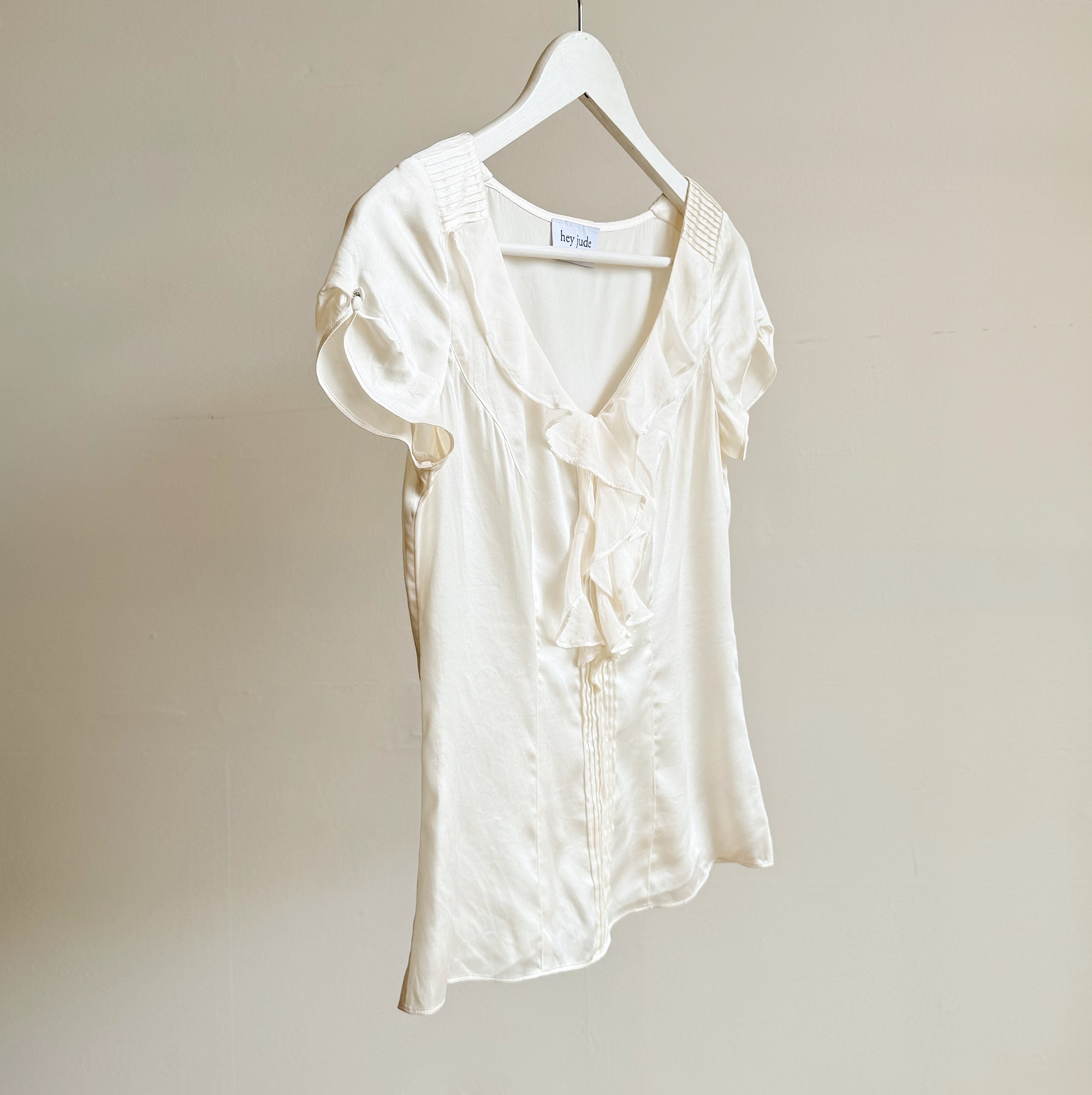 Ivory Ruffled Blouse Top