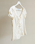 Ivory Ruffled Blouse Top