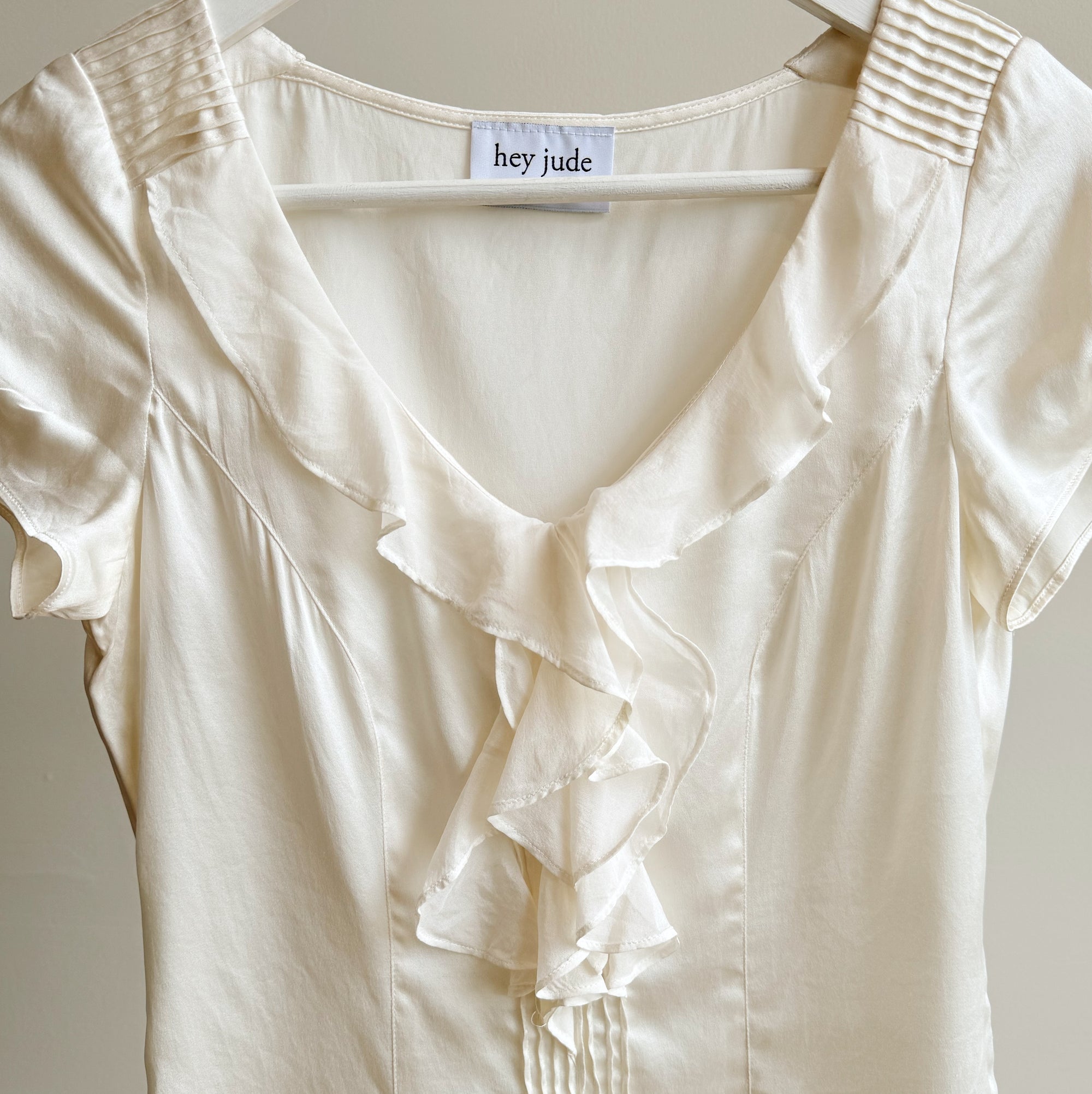 Ivory Ruffled Blouse Top