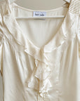 Ivory Ruffled Blouse Top