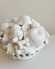 Ivory Ceramic Woven Fruit Basket