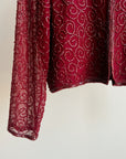 Carmine Silk Beaded Cardigan