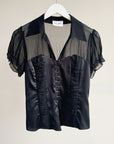 Black Silk Babydoll Top