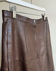 Umber Leather Panel Skirt