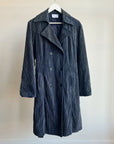 Dusty Blue Cotton Corduroy Trench