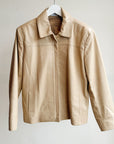 Camel Boxy Leather Jacket