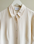 Ivory Textured Silk Blouse