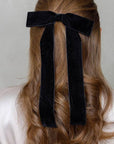 Long Velvet Bow Barrette