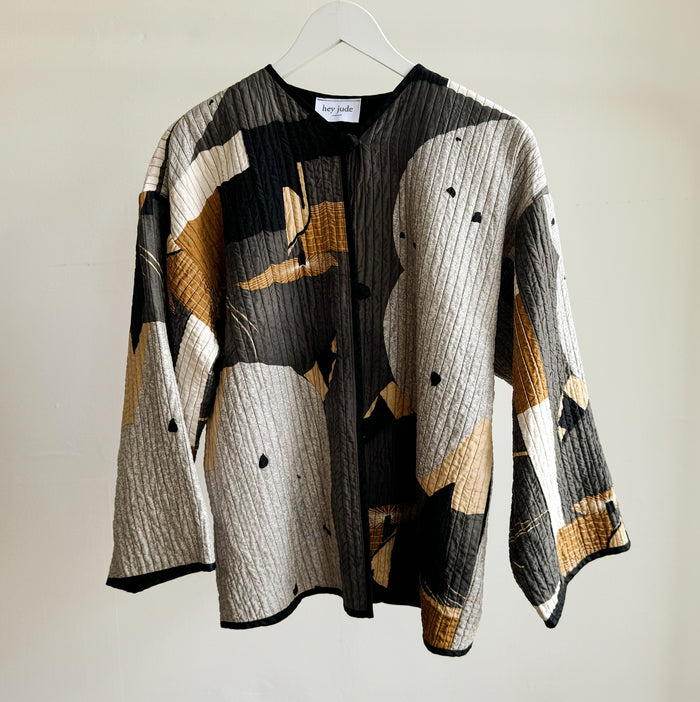 Abstract Quilted Silk Jacket