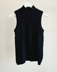 Black Lambswool Sleeveless Top