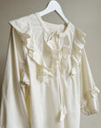 Parchment Romantic Cotton Ruffle Blouse