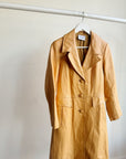 Camel Soft Leather Trench Coat