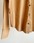 Toffee Pinstripe Cotton Button Up