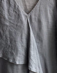 Dusty Blue Asymmetrical Linen Top