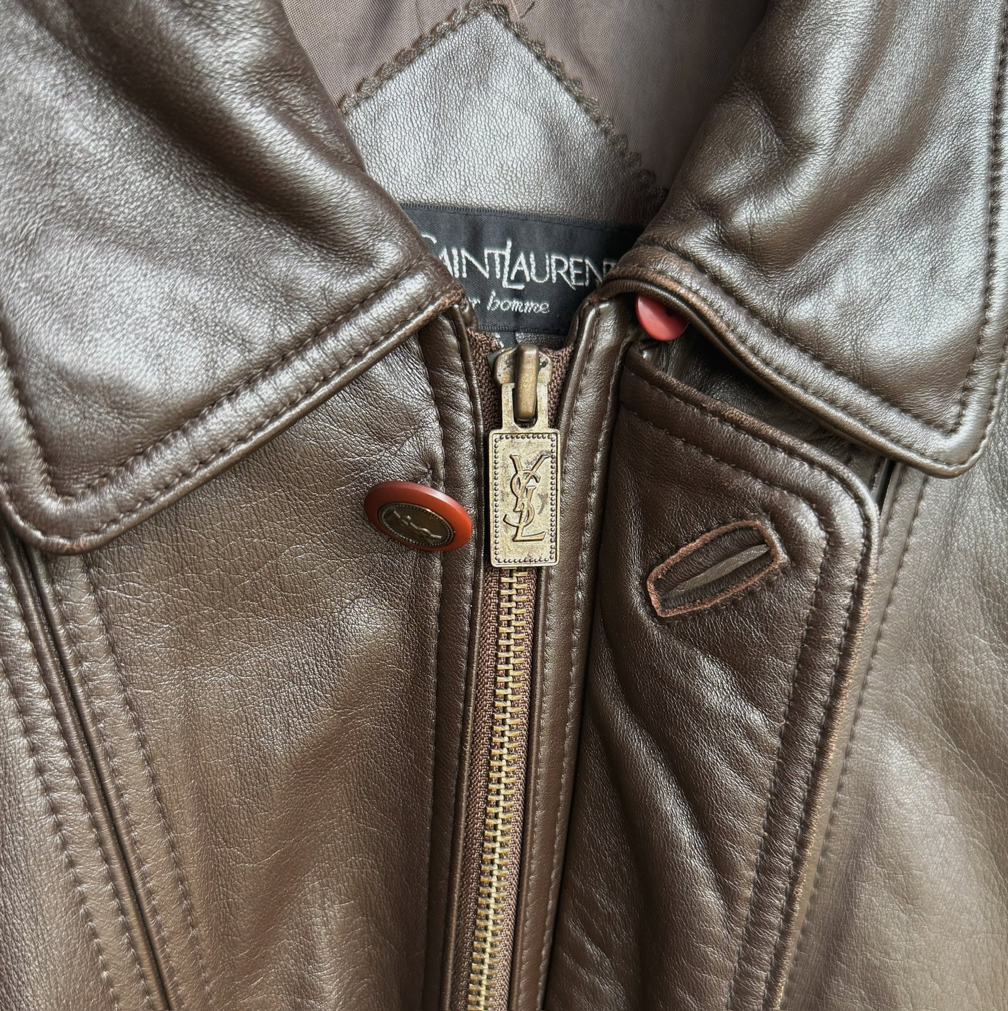 Vintage YSL Espresso Leather Jacket