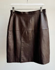 Umber Leather Panel Skirt