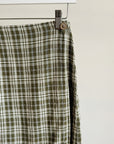 Moss Plaid Wrap Skirt