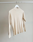 Vanilla Ribbed Silk Mockneck