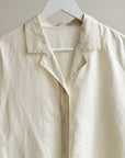 Butter White Linen Boxy Top