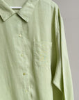 Chartreuse Oversized Linen Shirtdress