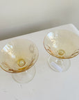 Botanical Amber Saucer Glasses