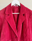 Pomegranate Suede Leather Jacket