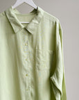 Chartreuse Oversized Linen Shirtdress