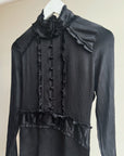 Onyx Romantic Silk Crepe Blouse