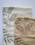 Raw Silk Botanical Bandana in Cream