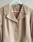 Beige Tailored 90's French Silk Blazer