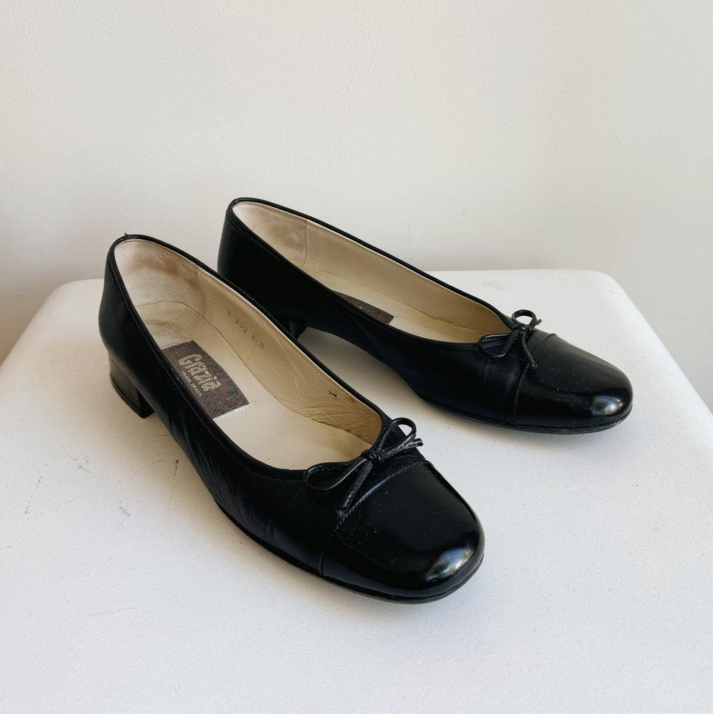 Ink Leather Ballet Flat | Size 8.5