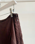 Umber Linen A-line Midi Skirt