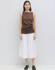 All Row | Asymmetric Draped Linen Top