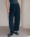 a.ren | Woven Cotton + Linen Wide Pants