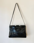 Glossy Black Eel Leather Purse