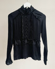 Onyx Romantic Silk Crepe Blouse