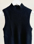 Black Lambswool Sleeveless Top