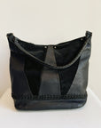 Soft Black Triangle Patchwork Bag