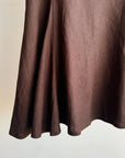 Umber Linen A-line Midi Skirt