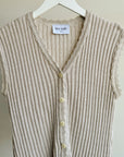 Oatmeal Ribbed Knit Top