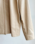 Camel Boxy Leather Jacket