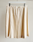 Cream Pleated Skirt