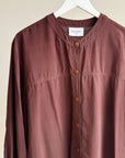 Mahogany Silk Tunic Button Up