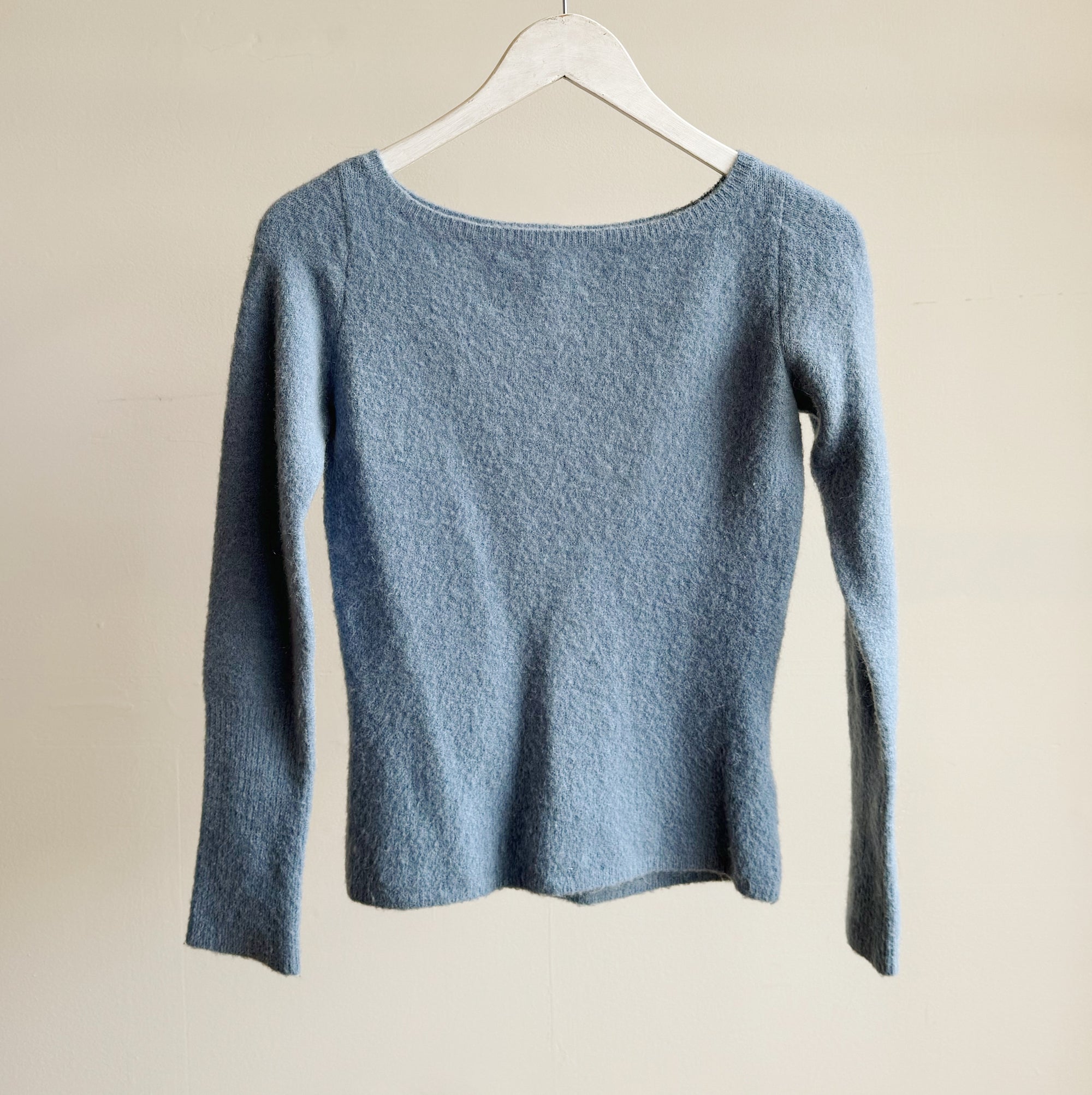 Cerulean Wool Boatneck Sweater