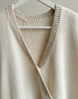 Cream Two-Toned Folded Knit Top