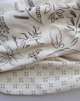 Raw Silk Botanical Bandana in Cream