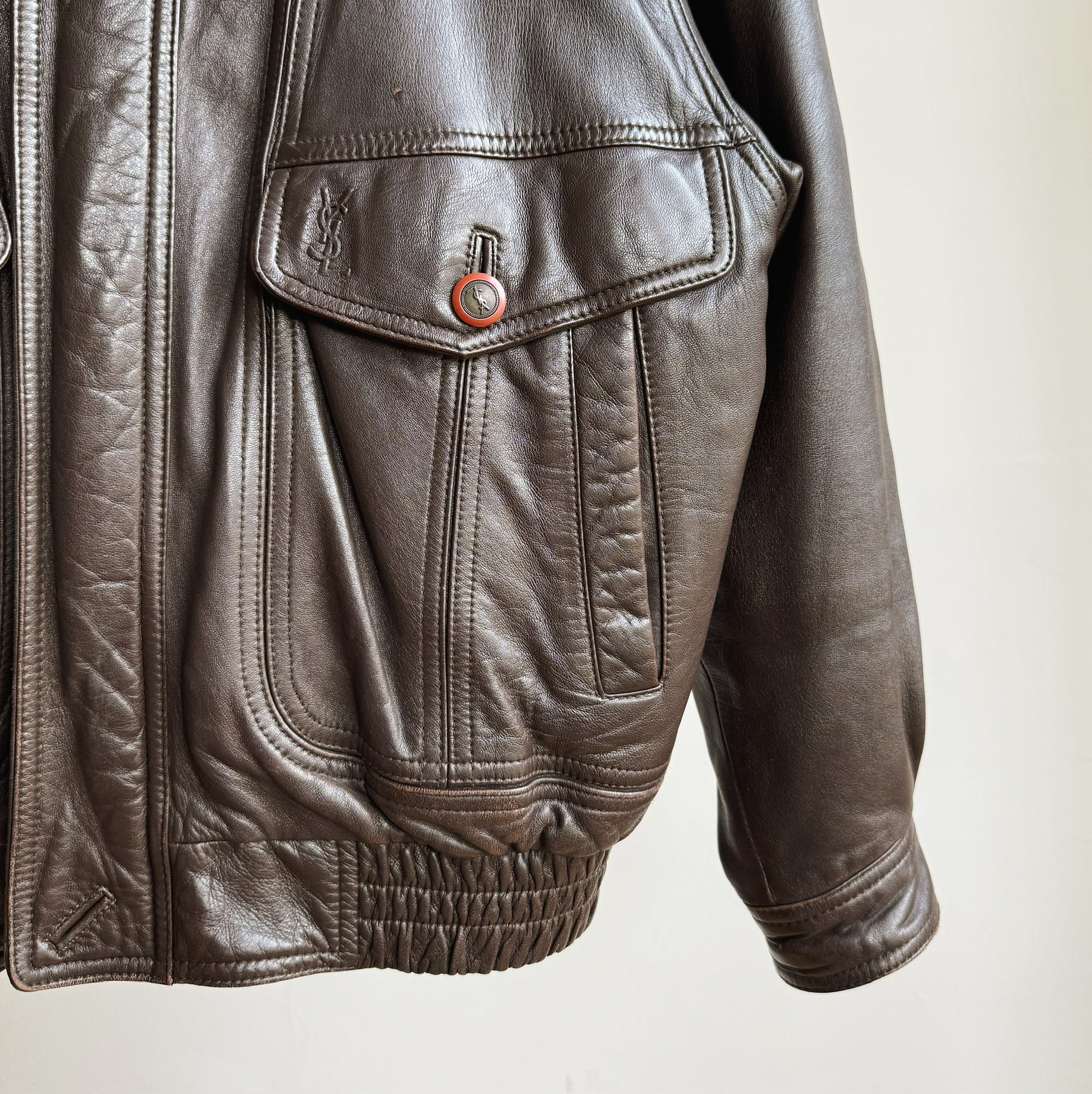 Vintage YSL Espresso Leather Jacket