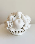 Ivory Ceramic Woven Fruit Basket