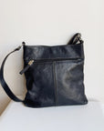 Ink Pebbled Leather Square Bag